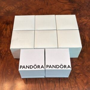 Pandora White Jewelry Box Collection 6 Charm Boxes + 2 Ring Boxes